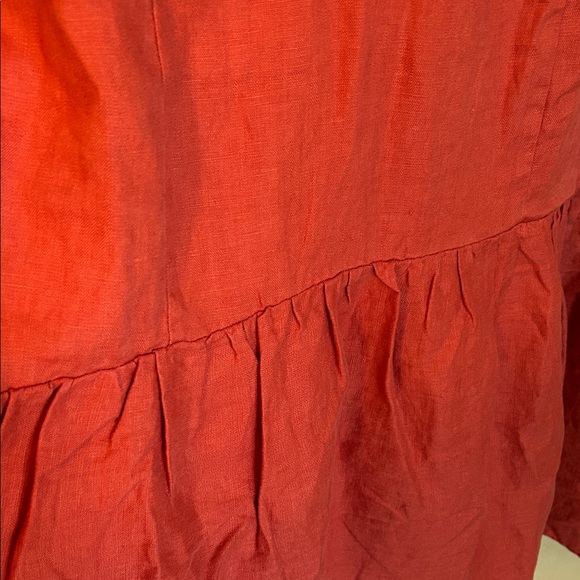 Garnet Hill Rust Flax Linen Drop waist Sun Dress NWT - Picture 4 of 8